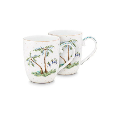 Tazze da Tè 2 pz in Porcellana Bianca Decorata 145 ml Jolie Blu – Pip Studio