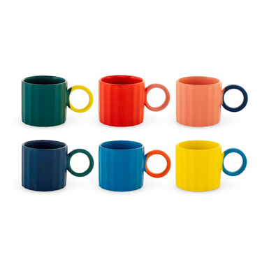 Set 6 Tazzine da Caffè Colori Assortiti 110 ml Delight - H&H