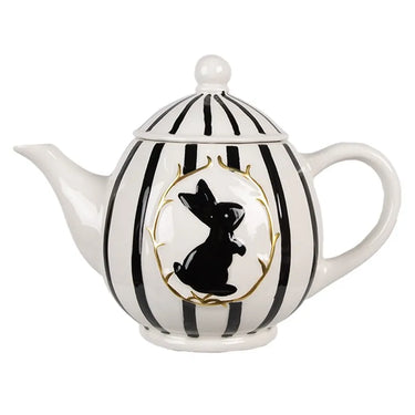Teiera in Porcellana Coniglio Bianco e Nero 675 ml - Easter Table