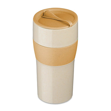 Tazza Termica Infrangibile XL con Coperchio Colore Ocra e Sabbia 700 ml - AROMA TO GO Koziol