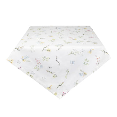 Tovaglia Rettangolare in Cotone Bianco Motivo Floreale 150x250 cm