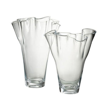Vaso Fazzoletto in Vetro Trasparente h 39 cm - Onde