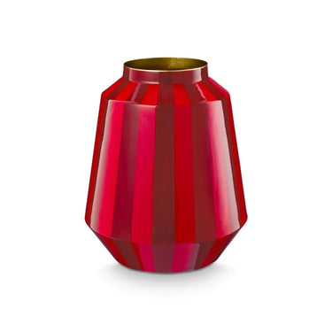 Vaso h 29 cm in Alluminio Righe Verticali Rosso Love Birds - Pip Studio