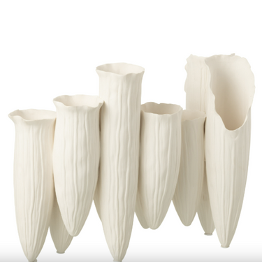 Vaso Decorativo Soliflore in Ceramica Bianca Design Moderno