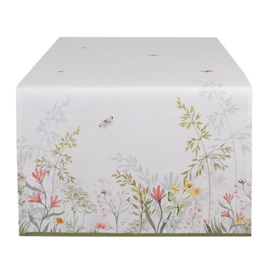 Runner in Cotone Bianco Fantasia Fiori Primaverili 50x140 cm - Wildflower