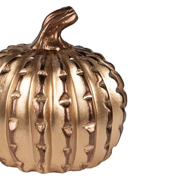 Zucca Decorativa in Ceramica Colore Oro Metallizzato Ø 14 cm