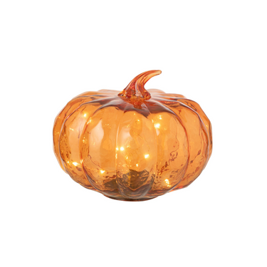 Zucca led in Vetro Arancione Ø20x14,5h - Couleurs D'Automne