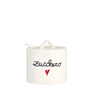 Zuccheriera in Gres con Scritta Zucchero