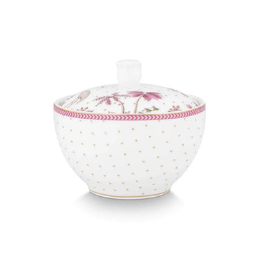Zuccheriera in Porcellana Bianca Decorata 300 ml Jolie – Pip Studio